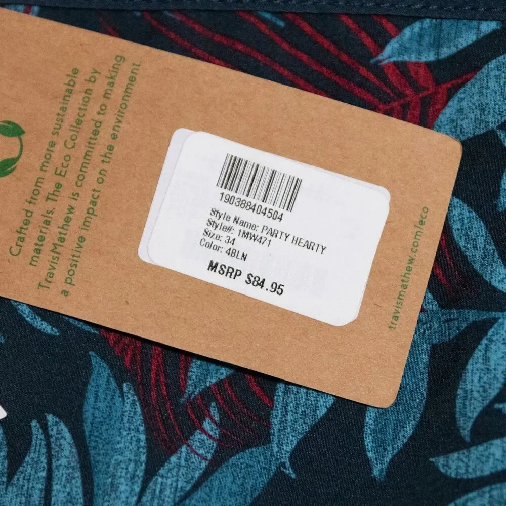NWT Travis Mathew Party Hearty Board Shorts Men's 34 Floral Tropical Swim Trunks